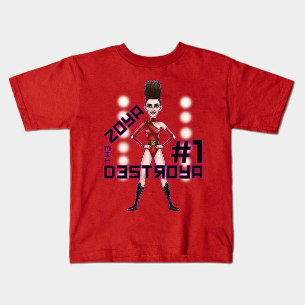 Zoya The Destroya Kids T-Shirt by mcillustrator